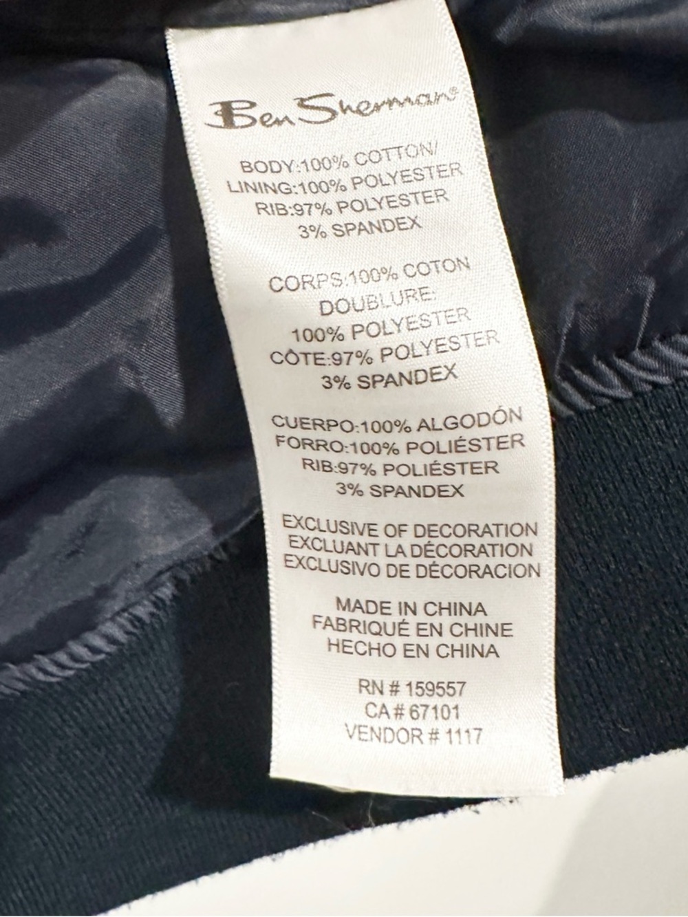 Ben‎ Sherman Navy Corduroy Jacket Size Large - Picture 7 of 8